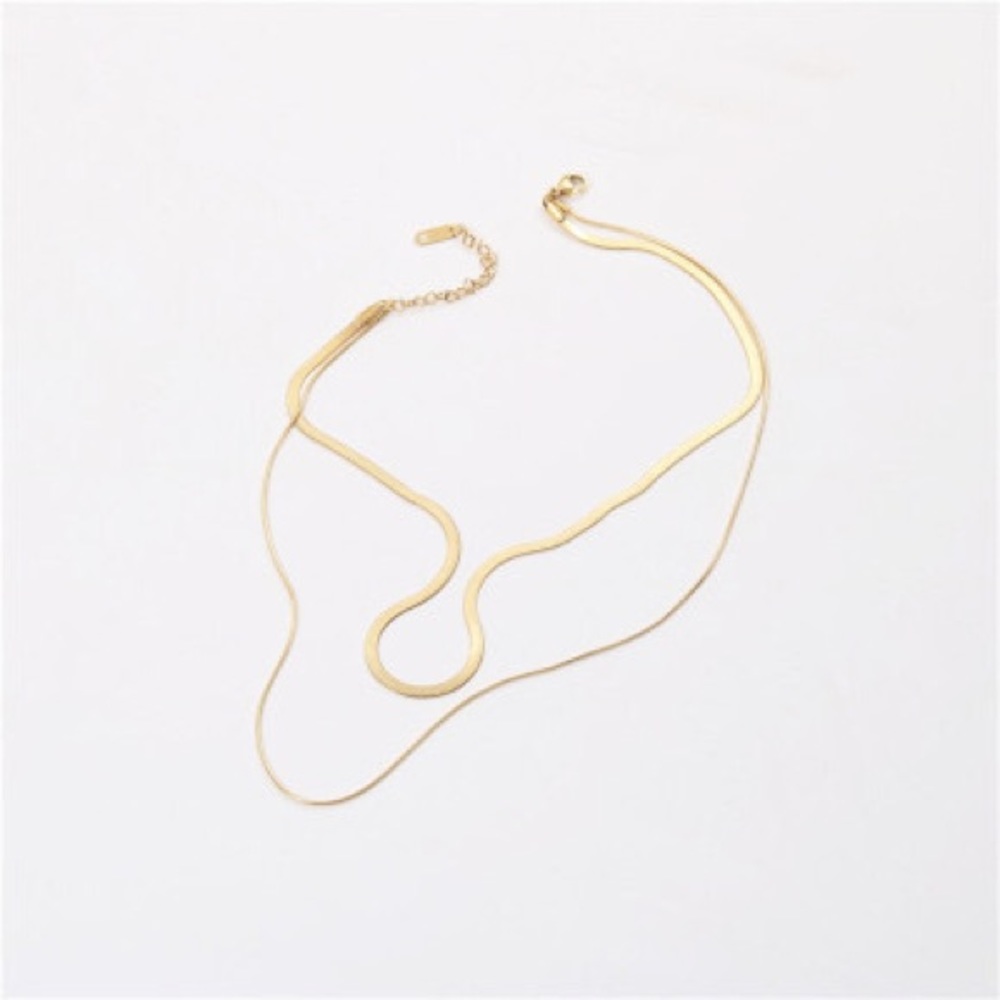 🍀Free with a min of $200 A beautiful snake link double necklace 2/$70 - Picture 5 of 5